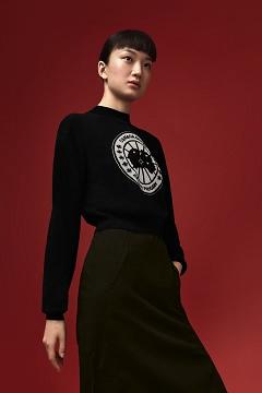 Ropa Canada Goose Mujer Outlet - Logo Suéteres Negros NW6807315